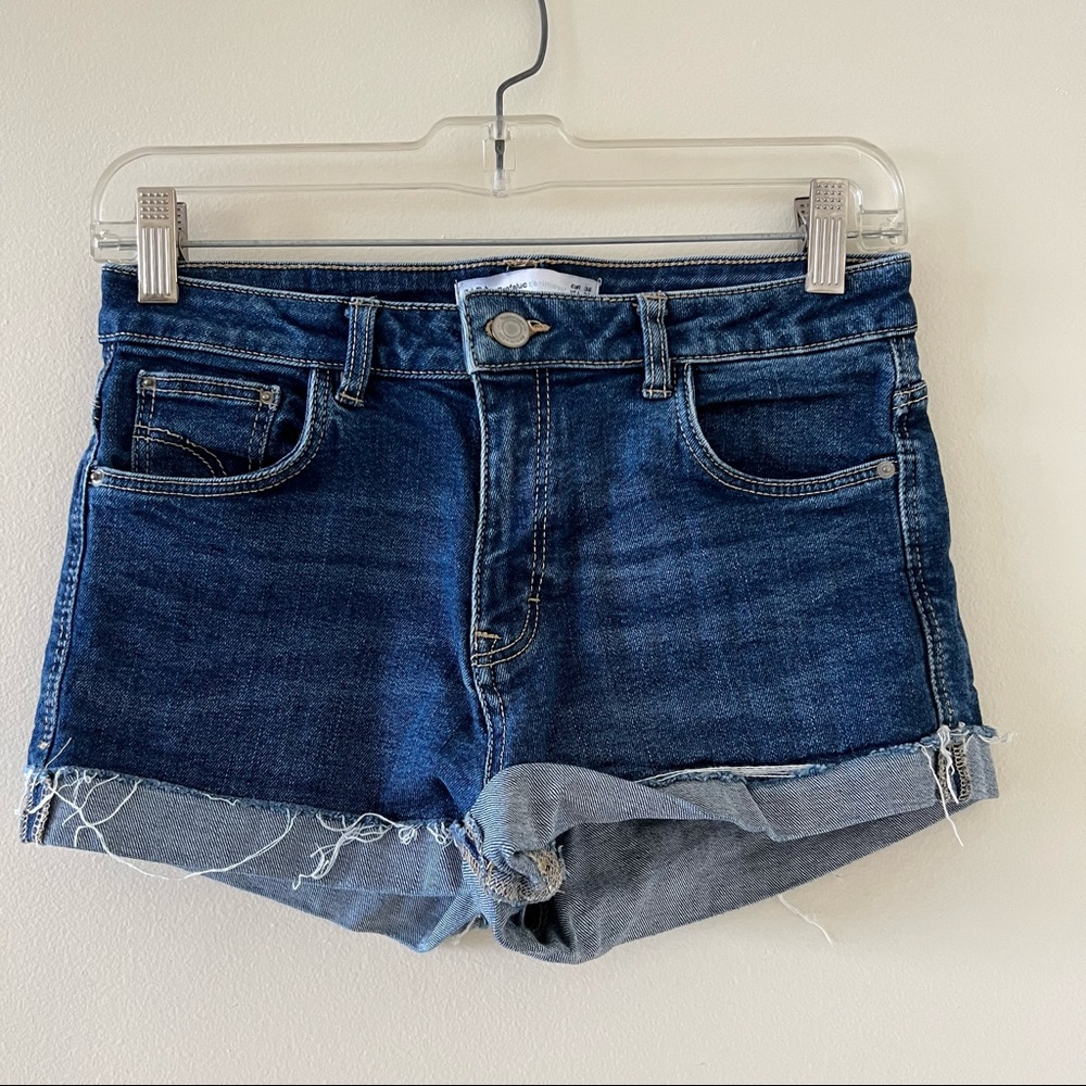 Zara blue denim shorts